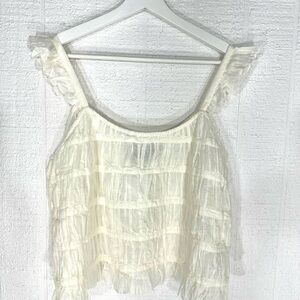 NWT Asos ruffle cami ivory size 8